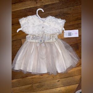 Elegant White and Cream Baby Dress